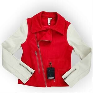 Holden Wool/ Leather Vintage Asymmetrical Varsity Jacket Small NWT